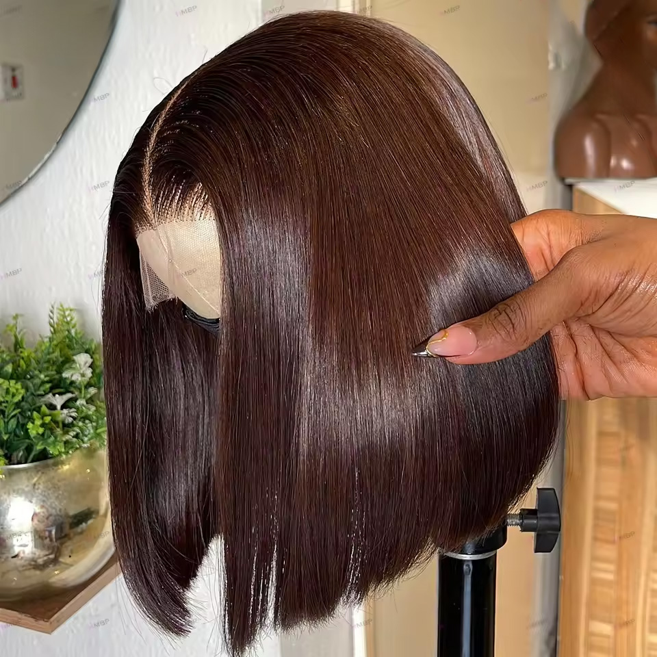 13X4 Chocolate Brown Straight  - Glueless Wear And Go Human Hair Wig 评论和价格
