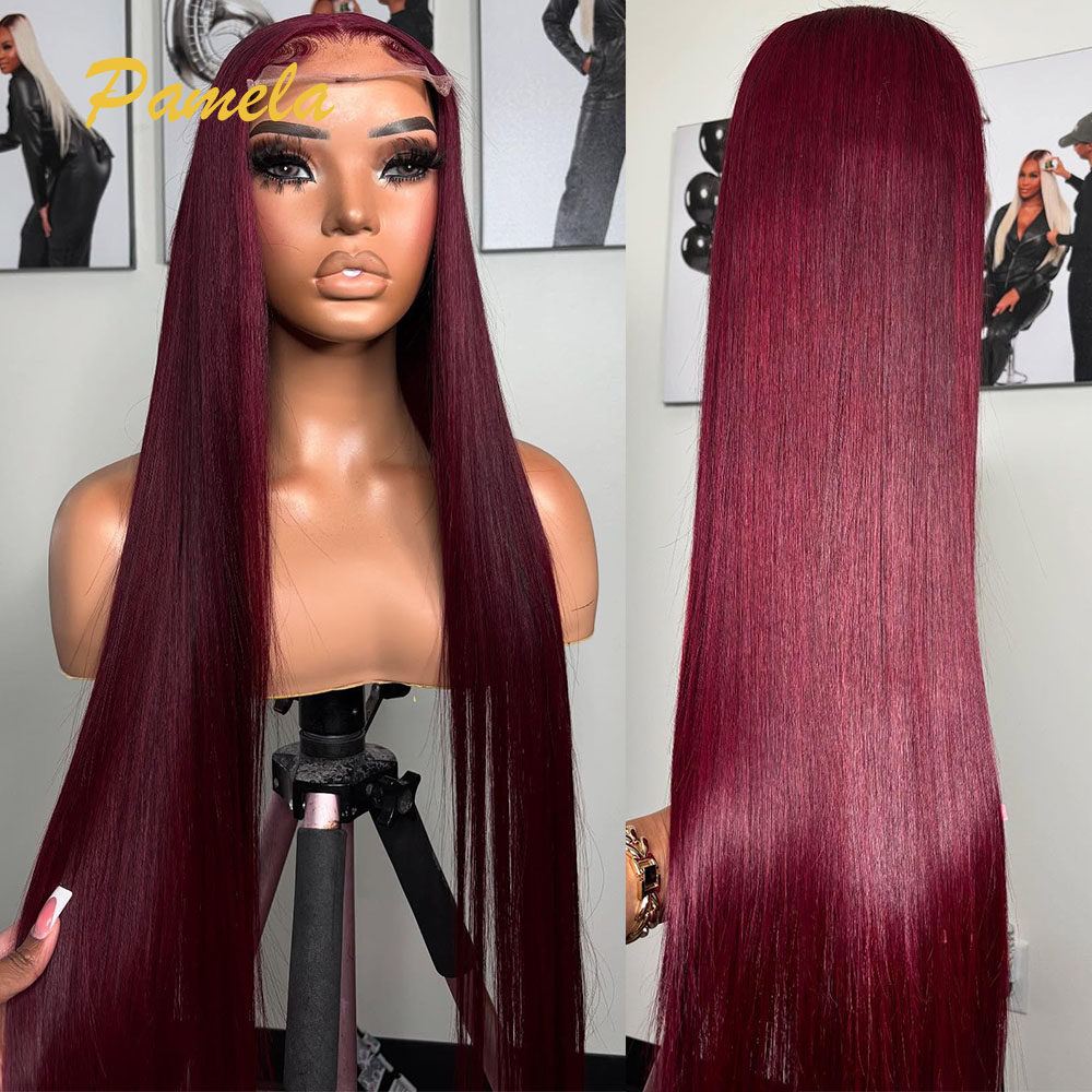 Super Double Drawn Burgundy Co - Lace Front Wigs 评论和价格