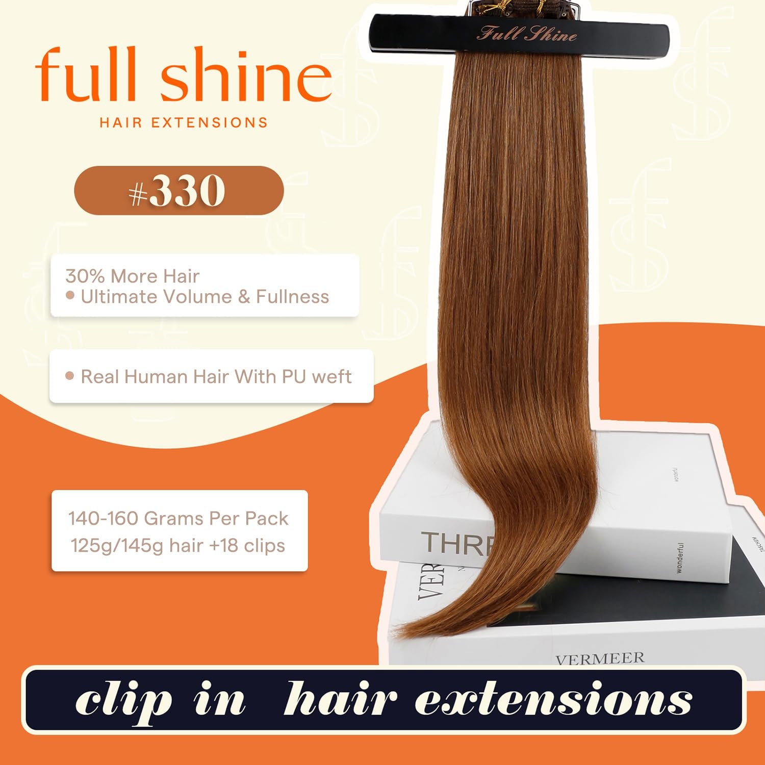 Full Shine Seamless Clip in Na - Seamless Clip In Hair Extensions Human Hair 评论和价格
