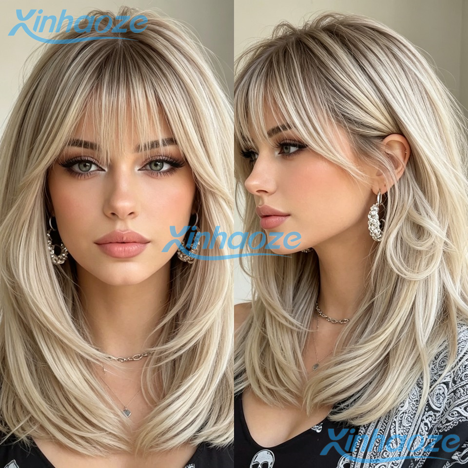 Fringe Human Hair Platinum Blo - 613 Blonde Body Wave Lace Front Wig 评论和价格