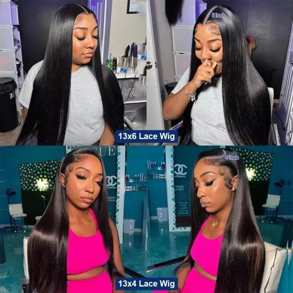 40 Inch Straight Human Hair Wi - Lace Front Wigs 评论和价格