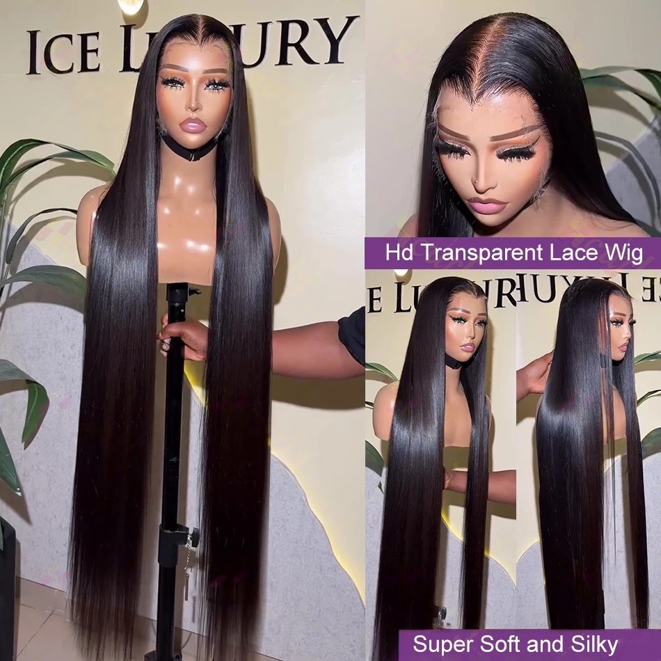 40 Inch Straight Human Hair Wi - Lace Front Wigs 评论和价格