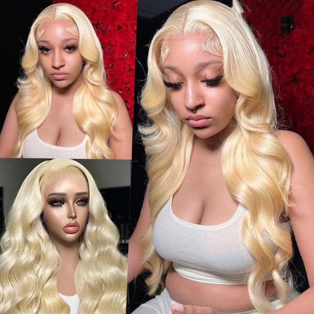 46 Inches #613 Blonde Body Wav - 613 Blonde Body Wave Lace Front Wig 评论和价格