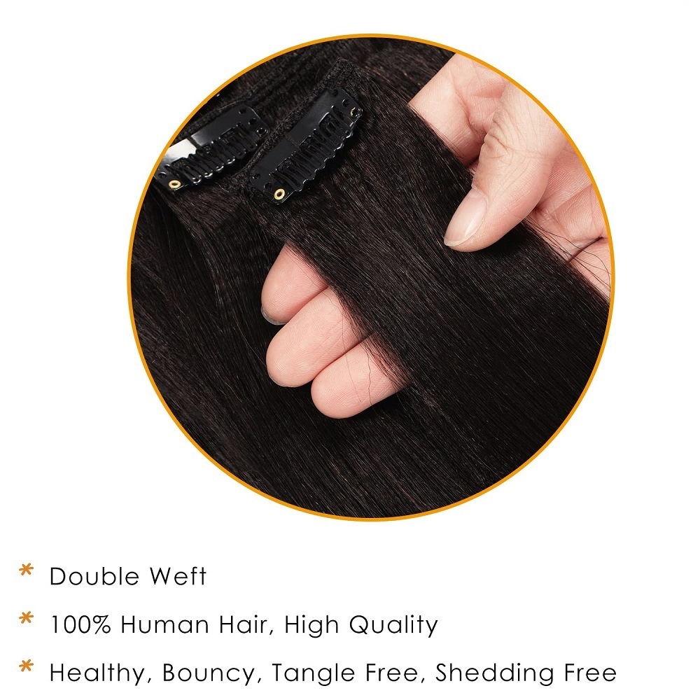 Invisible Thick Straight Clip  - Seamless Clip In Hair Extensions Human Hair 评论和价格