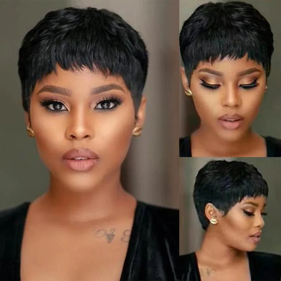 Short Human Hair Wigs Pixie Cu - Short Pixie Cut Wig Human Hair Cheap 评论和价格