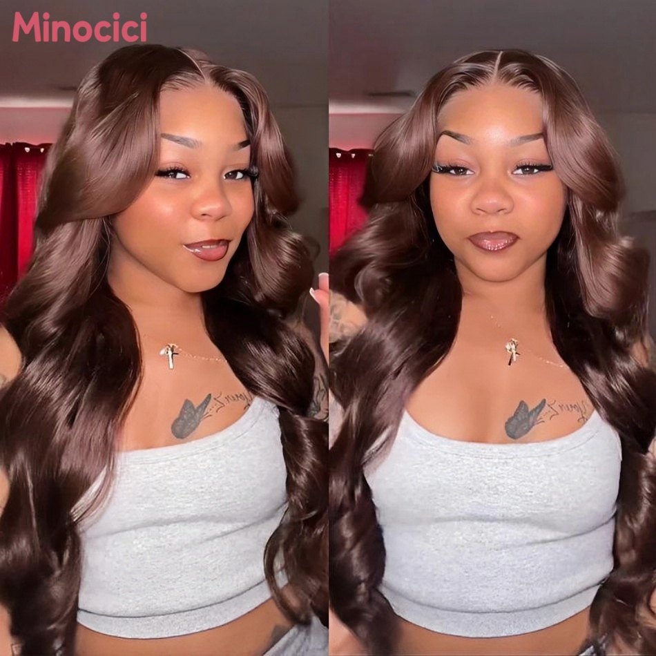 Chocolate Brown Wig Body Wave  - Hd Lace Frontal Wig Human Hair Pre Plucked 评论和价格