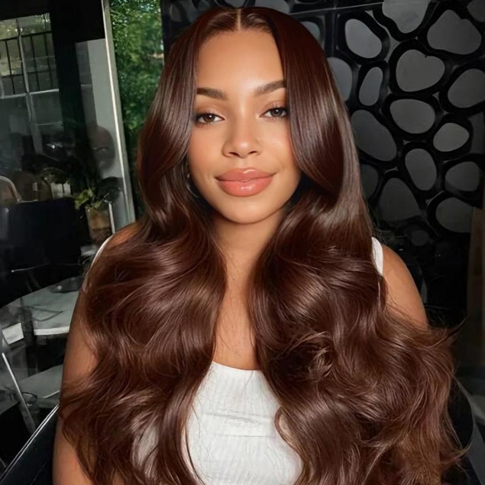 Chocolate Brown Wig Body Wave  - Hd Lace Frontal Wig Human Hair Pre Plucked 评论和价格